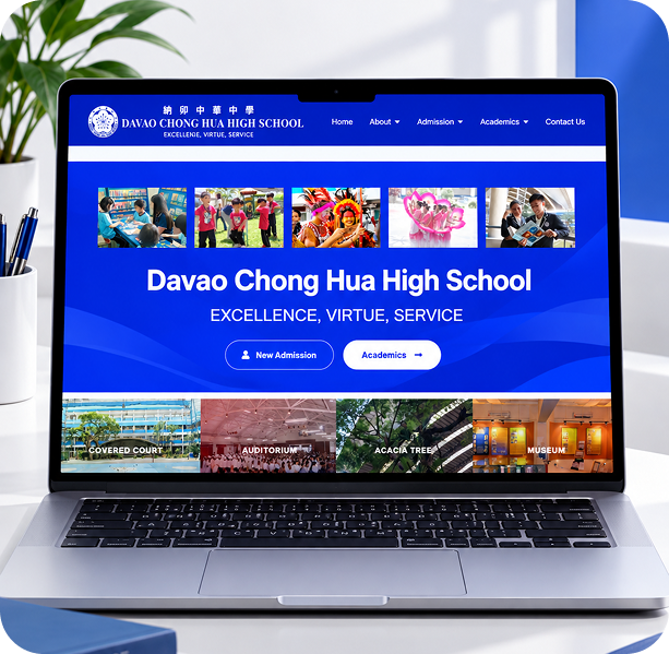 Davao Chong Hua High School renewed website powered by RVE App Maker for digital school communication